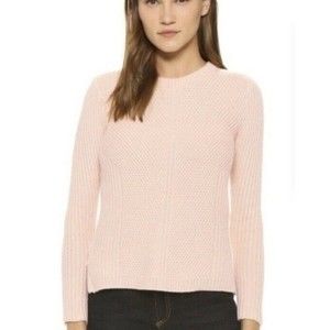 Madewell Hexcomb Texture Sweater Women M Blush Pink Pullover Pointelle Knit
